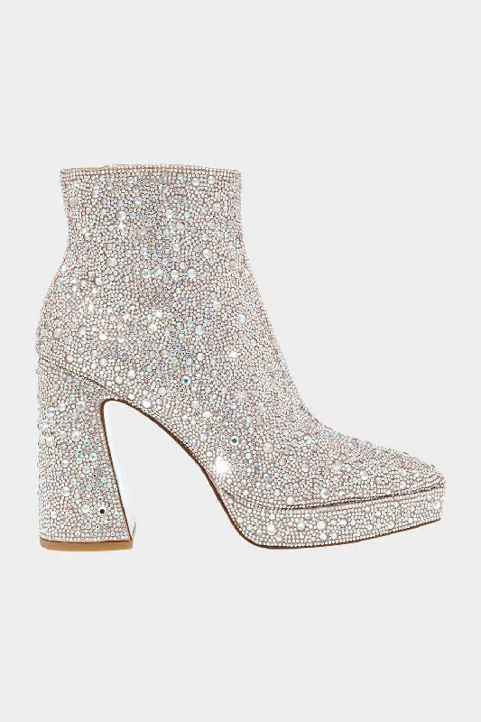 Betsy Johnson Della Booties in Rhinestones