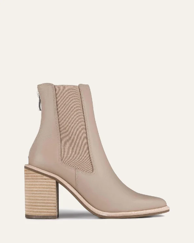 Special Discount LUXE HIGH ANKLE BOOTS TAUPE LEATHER