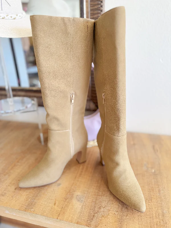 Natural Suede Tall Boot