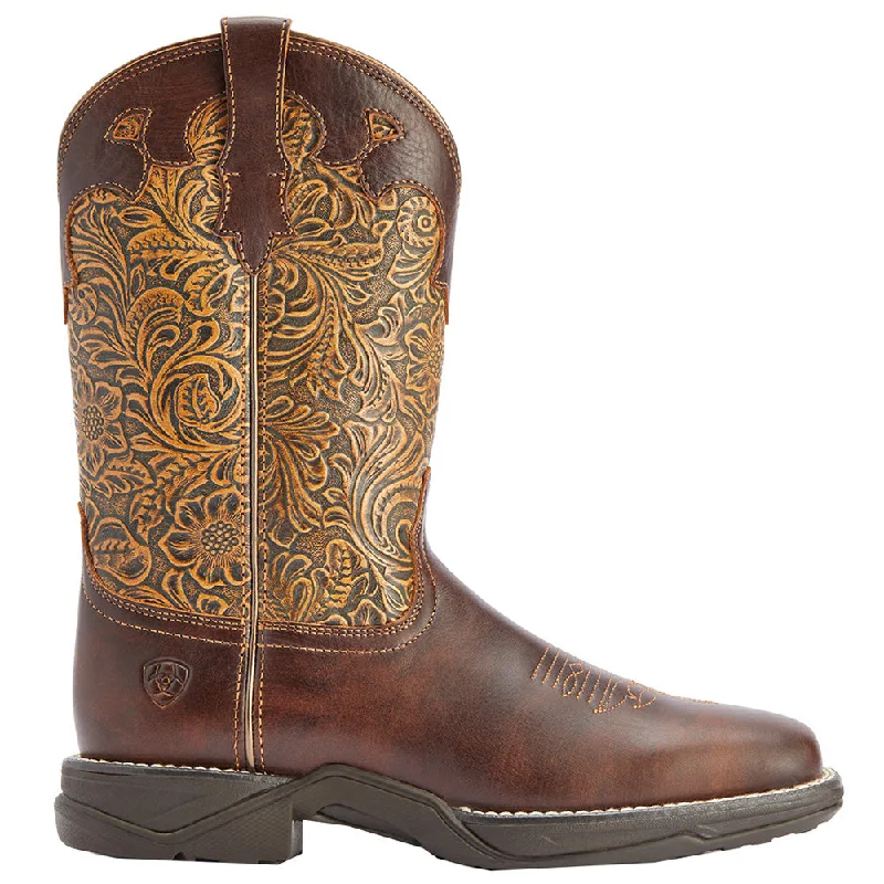 Anthem Savanna Embossed Square Toe Cowboy Boots