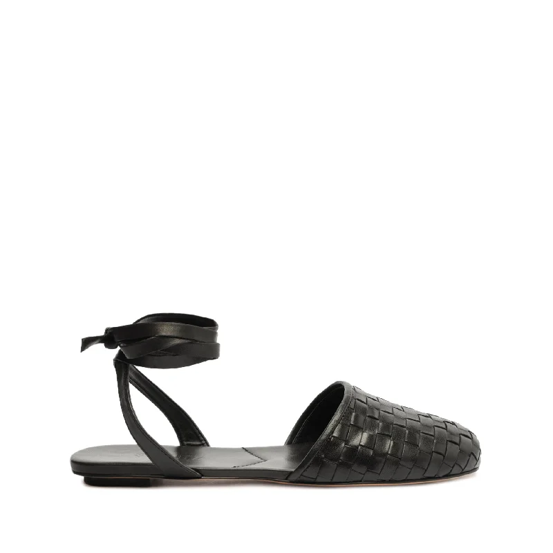 Make Your Weekend Count with Savings Ariel Woven Leather Flat
