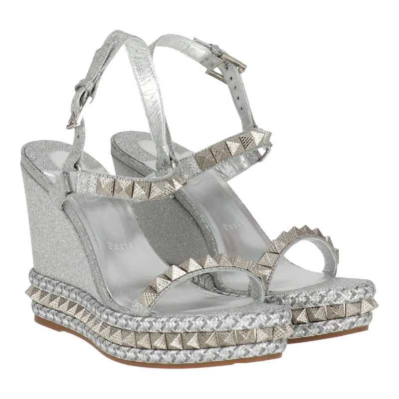 Christian Louboutin Womens Silver Wedge