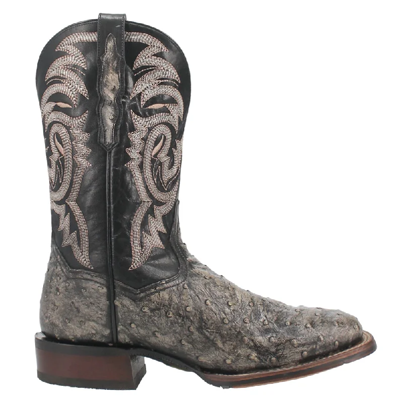 Dillinger Full Quill Ostrich Embroidered Square Toe Cowboy Boot