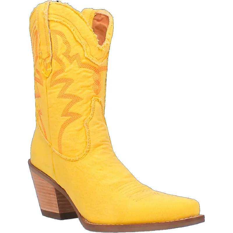 Dingo Womens Yall Need Dolly Yellow Denim Cowboy Boots