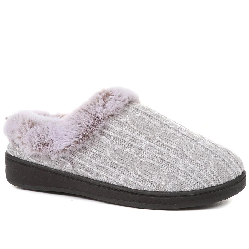 Faux-Fur Wide-Fit Slippers - QING36019 / 322 513