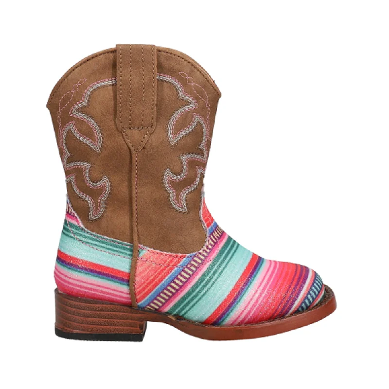 Glitter Serape Square Toe Cowboy Boots (Toddler)