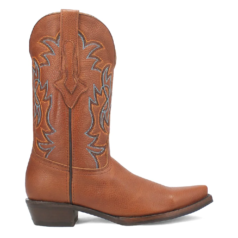 Gold Rush Leather Embroidered Snip Toe Cowboy Boots