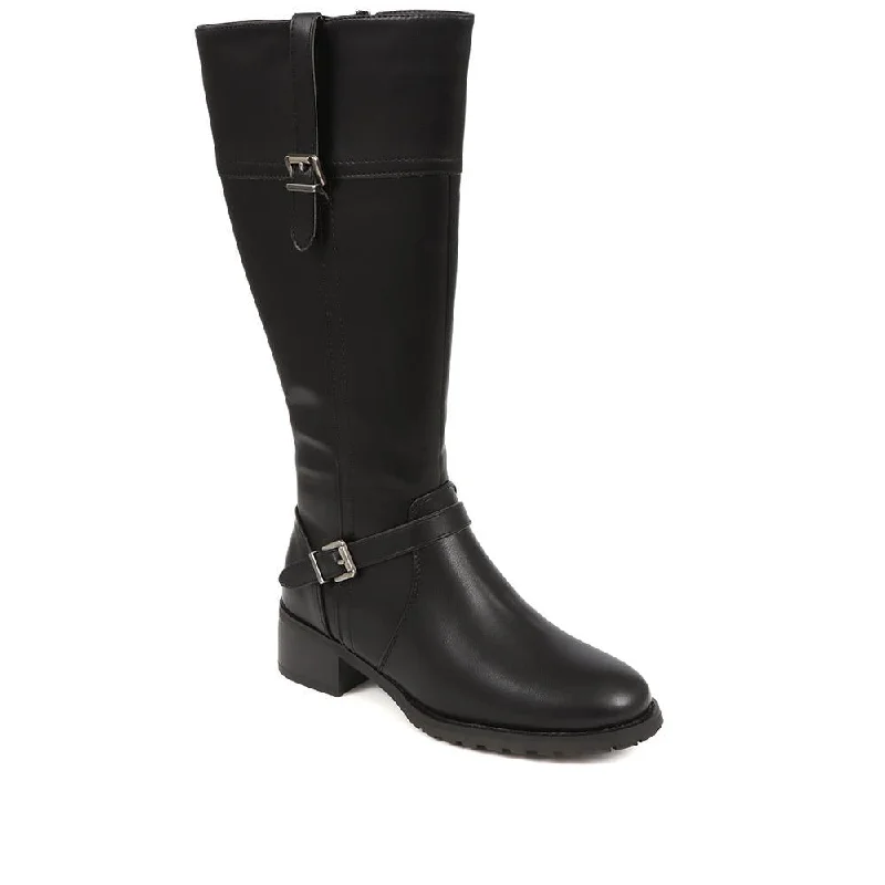 Blowout Sale Knee High Buckle Detail Boots - WBINS38119 / 324 688