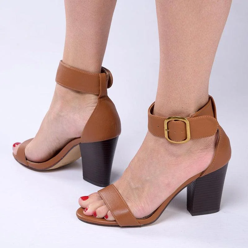 Hurry Up Madison Allan Ankle Strap Sandal - Tan