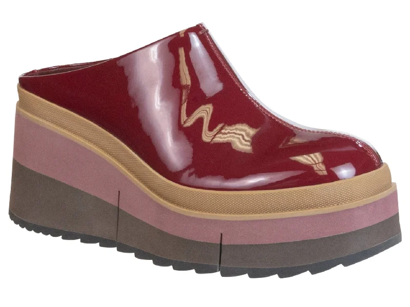 Weekend Discounts to Delight Naked Feet: COACH in DEEP RED Platform Clogs