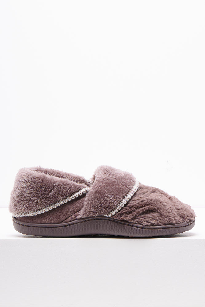 Plush Fur Closed Slipper Natural