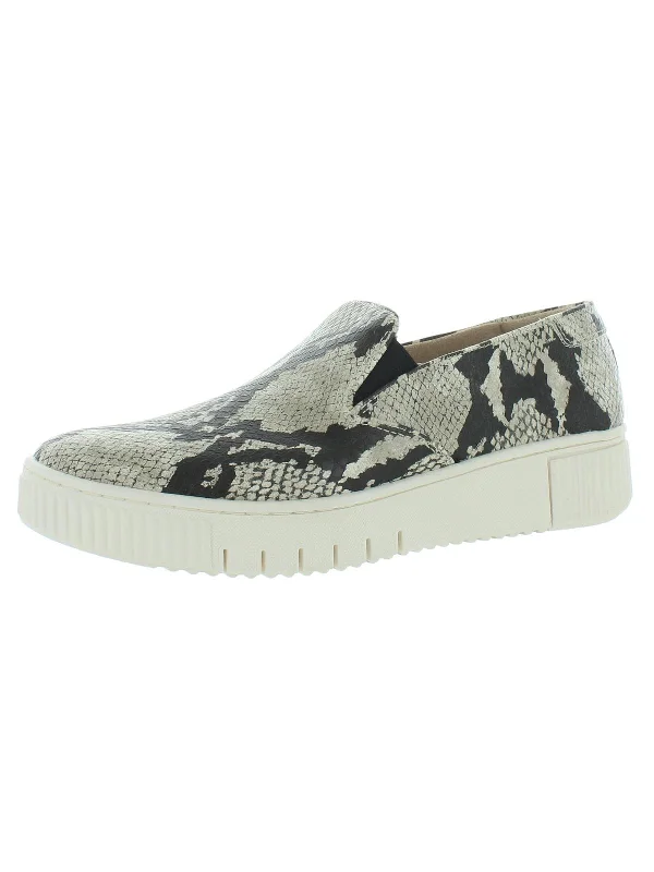 Weekend Savings Bonanza Trisha Womens Faux Leather Snake Print Slip-On Sneakers