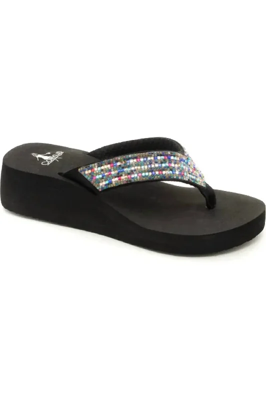 Women's Clara Jeweled Wedge Sandals In Black