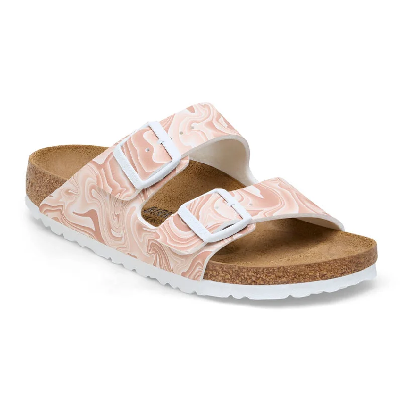 'Birkenstock' Women's Arizona Birko-Flor Sandal - Marble New Beige