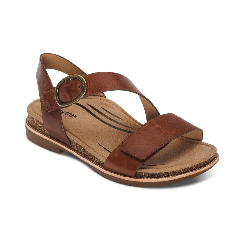 Limited Availability Aetrex Tamara Asymmetrical Quarter Strap Sandal