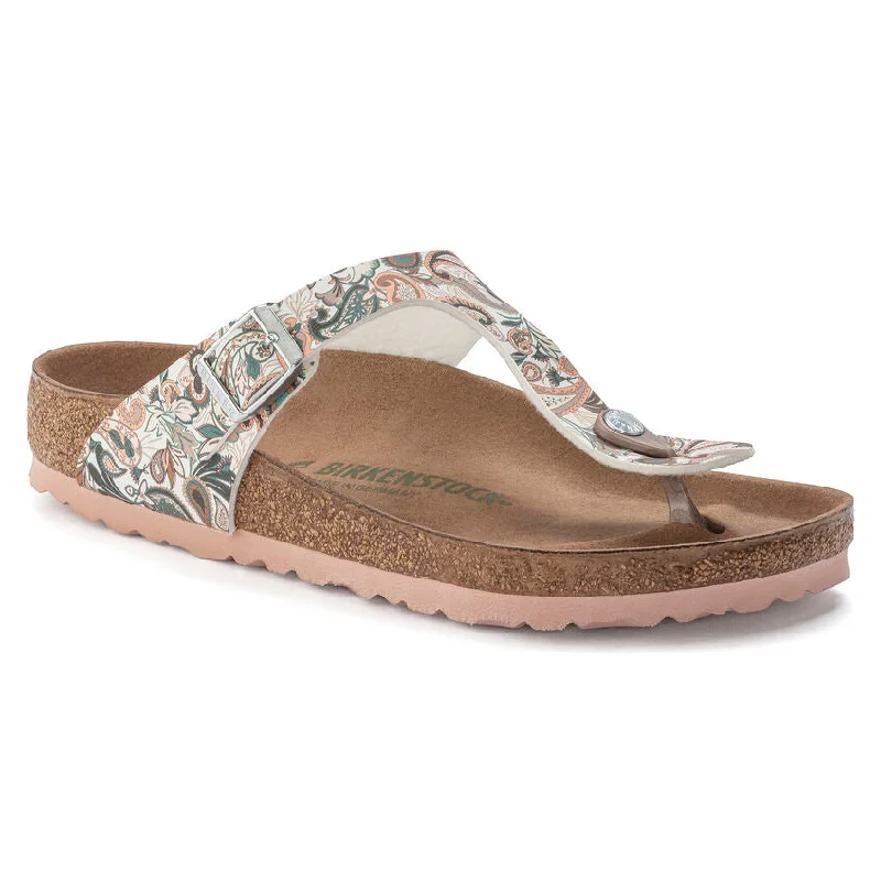 Birkenstock Gizeh Vegan Birko-Flor in Paisley Light Rose & Floral Rose