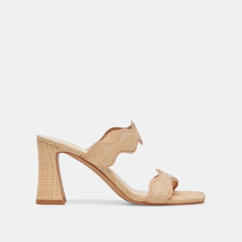 ILVA HEELS LT NATURAL RAFFIA