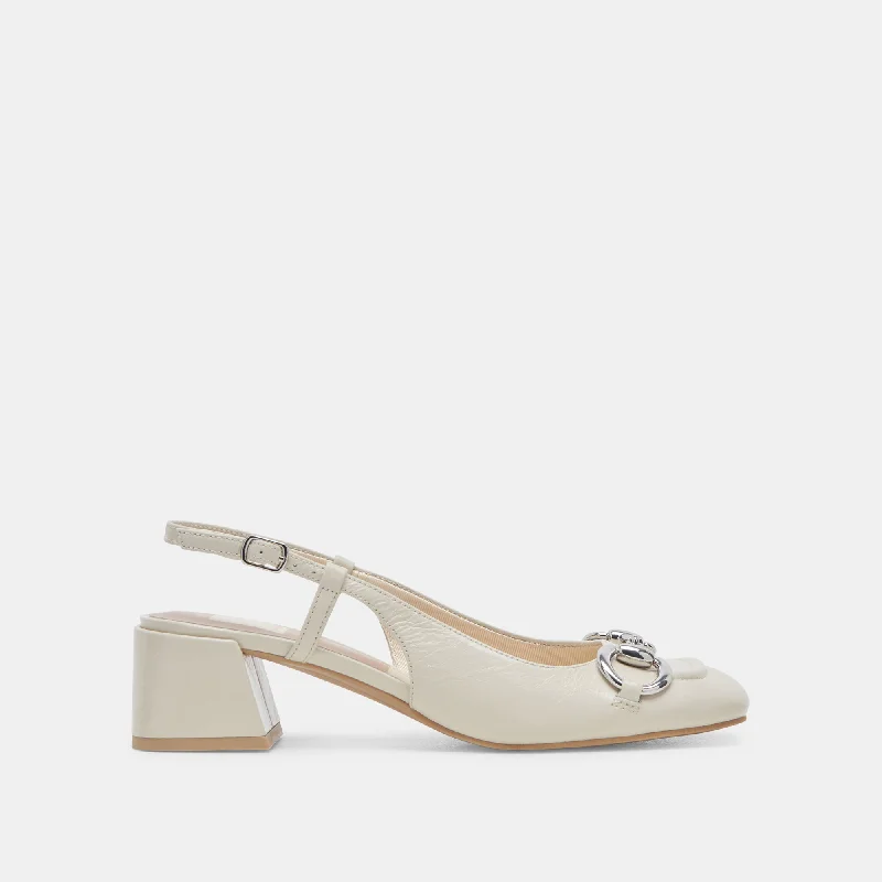 Crazy Savings MELLI HEELS IVORY CRINKLE PATENT