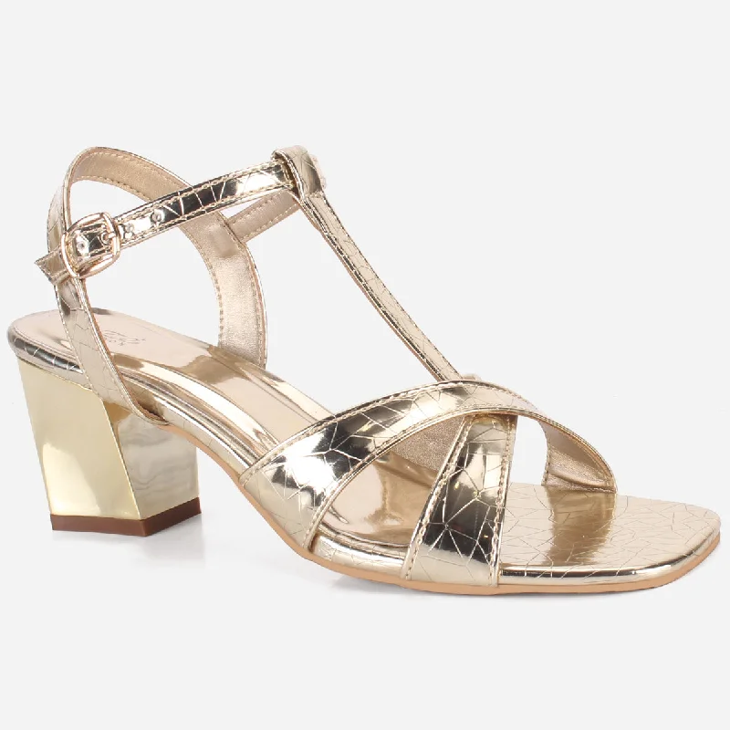 Women's "Qudsia" Shimmery Block Heeled Party Sandals