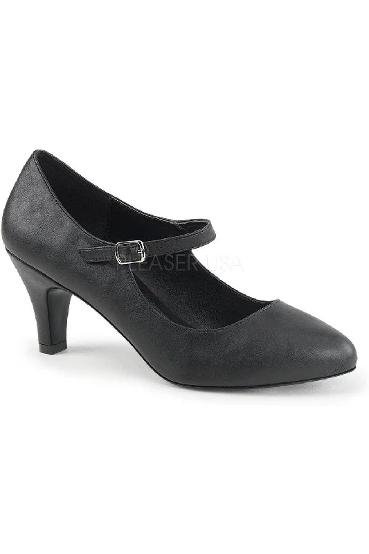 DIVINE-440 Pump  | Black Faux Leather