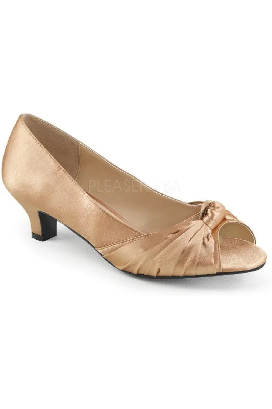 FAB-422 Pump  | Blush Genuine Satin