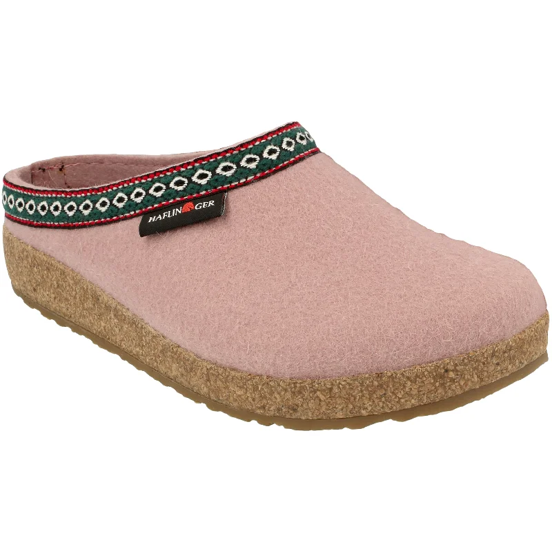 Haflinger GZ Grizzly Clog rosewood wool felt